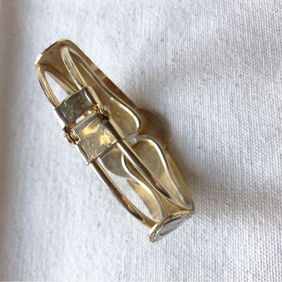 Vintage Cloisonne Enamel Hinged Cuff WHITE only - Picture 5 of 5